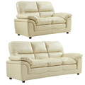 Verona Cream Leather 3+2 Seater Sofa Set