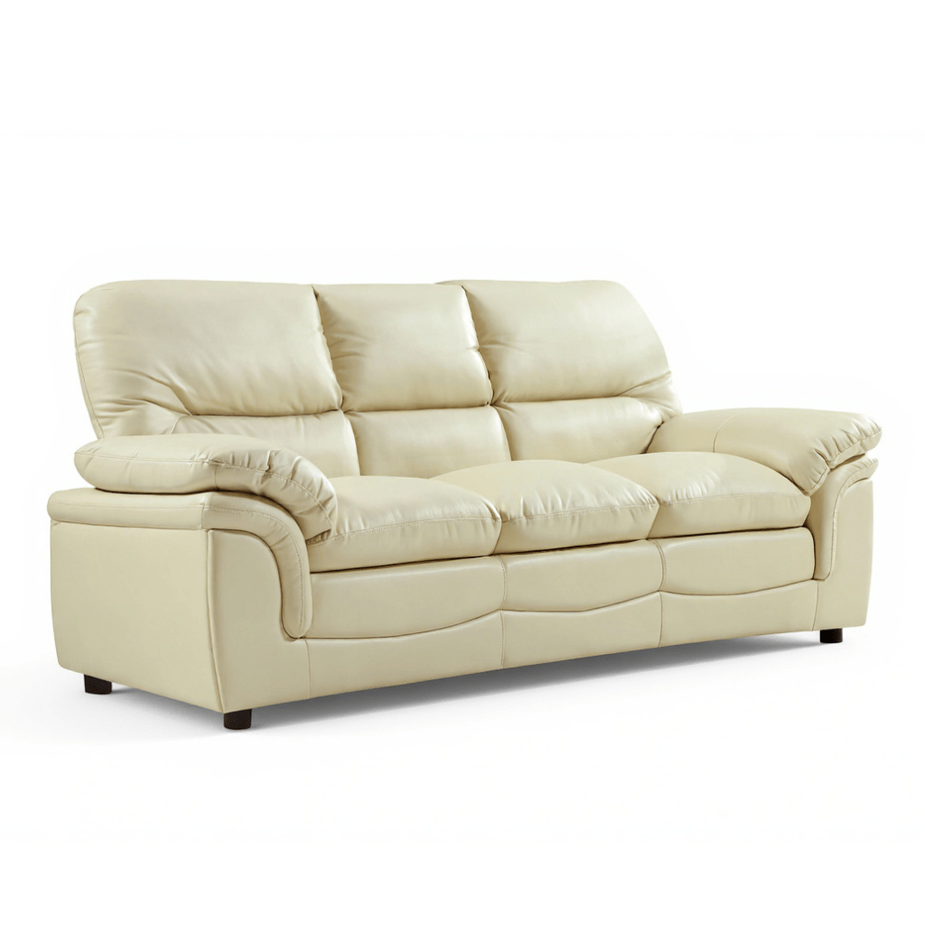 Verona Cream Leather 3+2+1 Seater Sofa Set - Furniture Instore