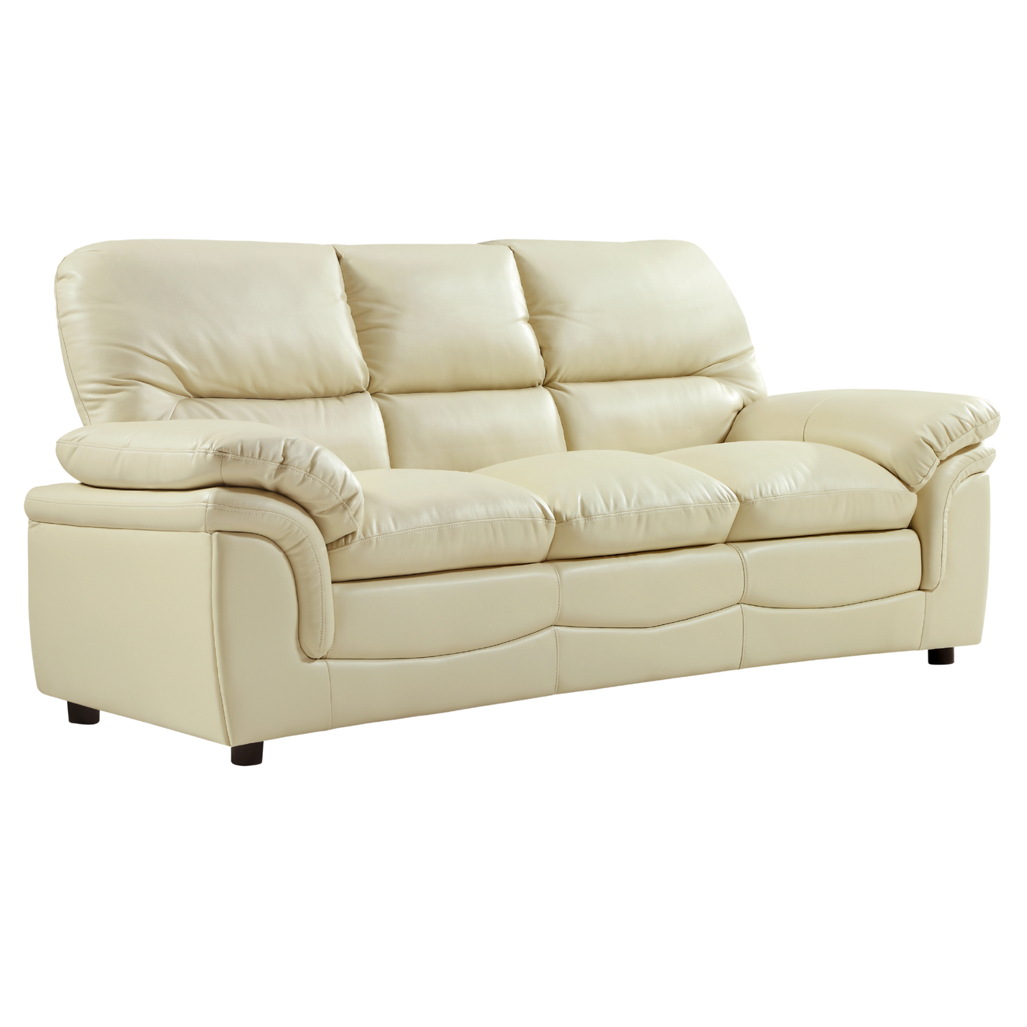 Cream leather living room sofa