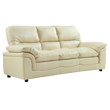 Cream leather living room sofa