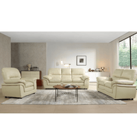 Verona Cream Leather 3+2+1 Seater Sofa Set - Furniture Instore