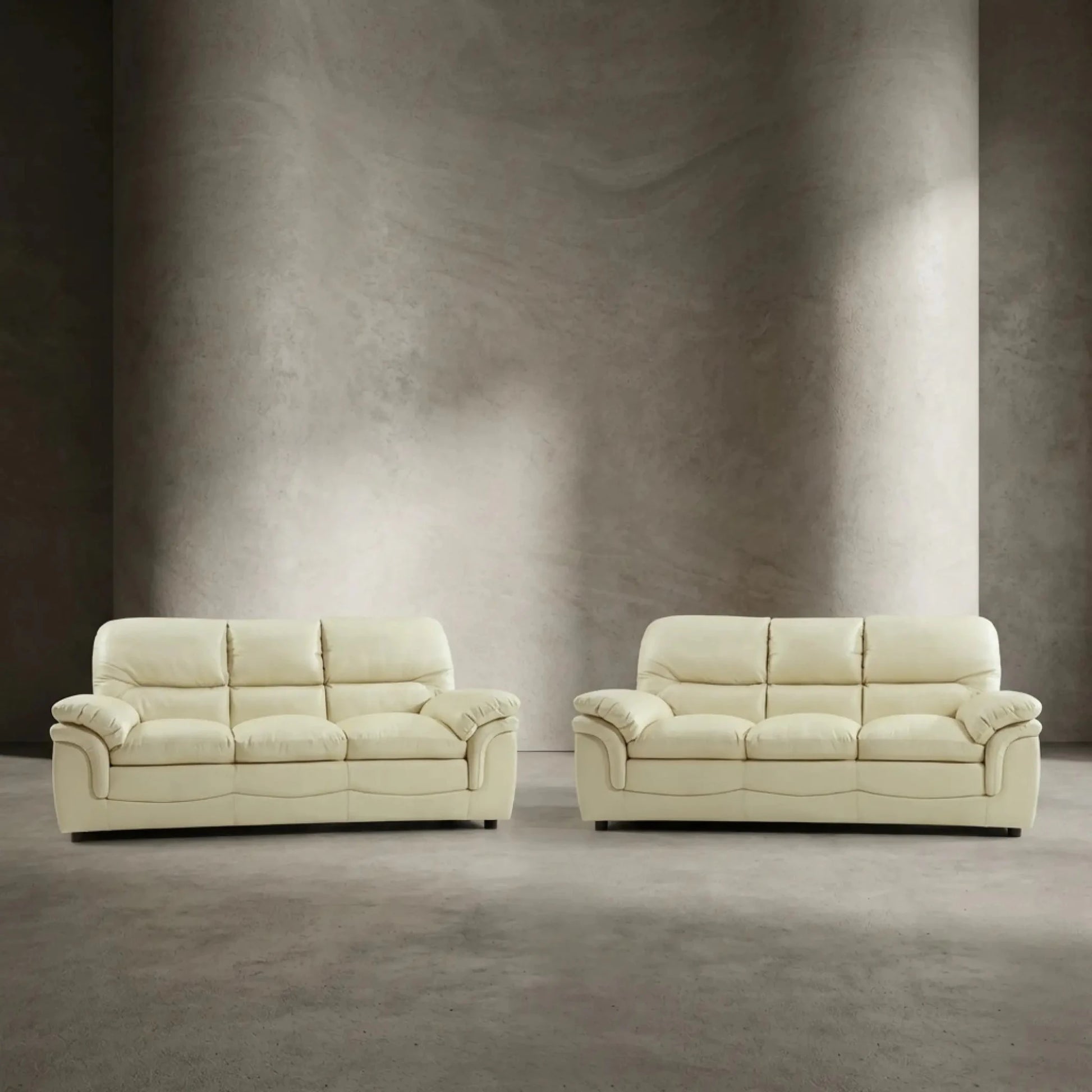 Verona Cream Leather 3+3 Seater Sofa Set – Spacious, Elegant & Designed for Comfort - Furniture Instore