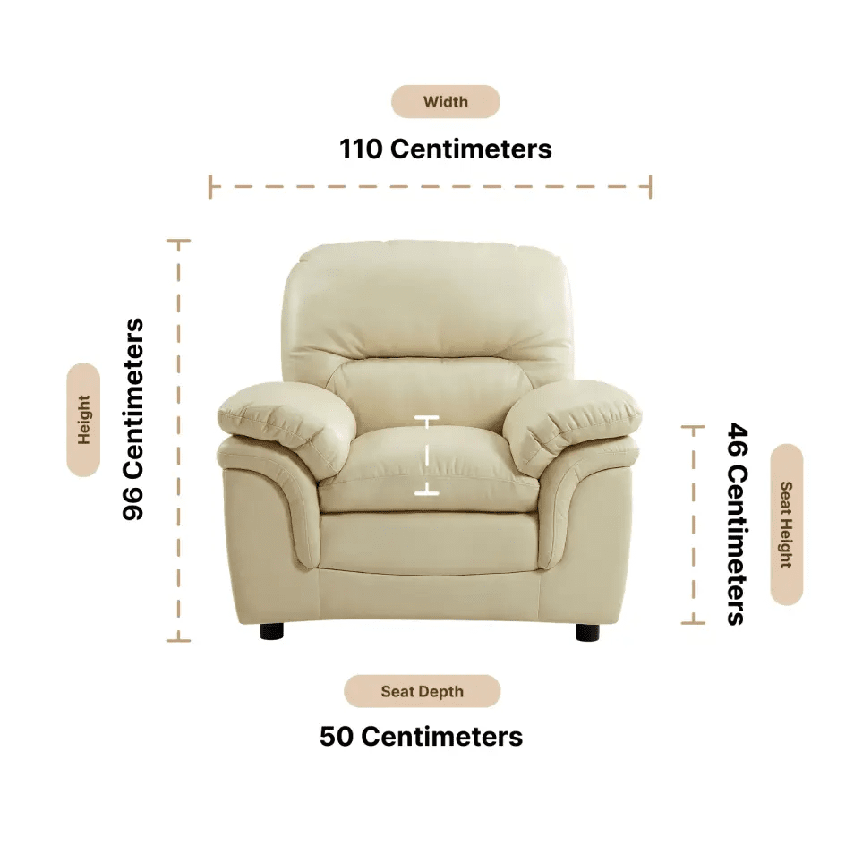 Verona Cream Leather Armchair - Furniture Instore