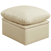 Verona Cream Leather Footstool