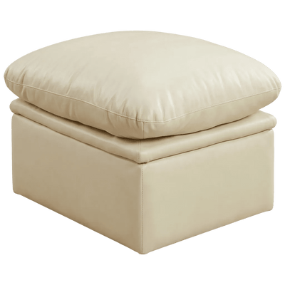 Verona Cream Leather Footstool