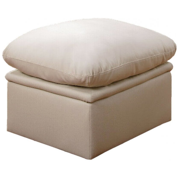 Verona Cream Leather Footstool