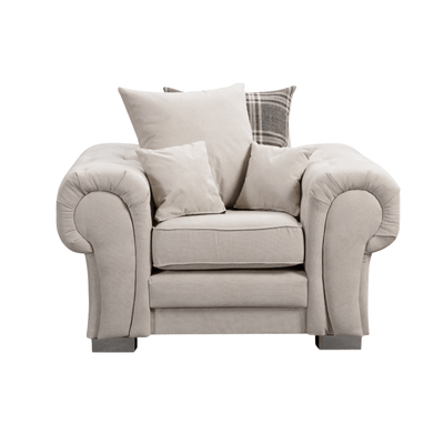 Verona Cream Scatter Back Fabric Armchair