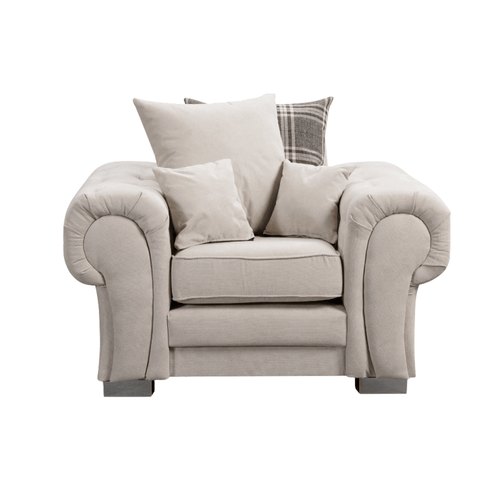 Verona Cream Scatter Back Fabric Armchair