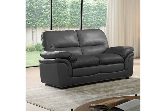 Verona Grey Leather 2 Seater Sofa - Furniture Instore