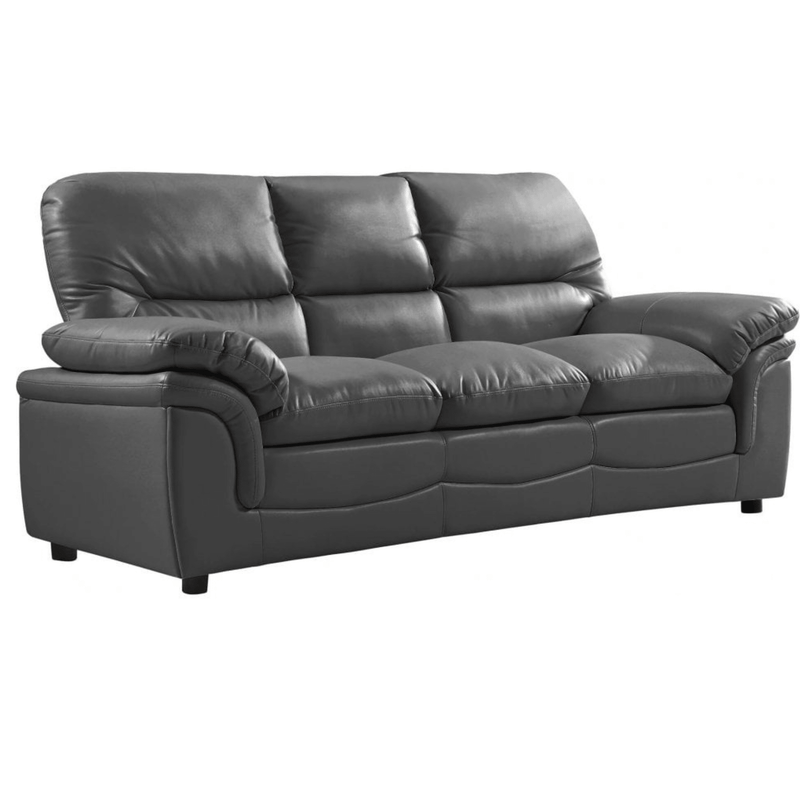 Verona Grey Leather 3 Seater Sofa | Furniture Instore