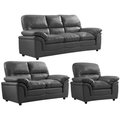 Verona Grey Leather 3+2+1 Seater Sofa Set