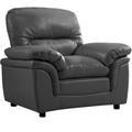Verona Grey Leather Armchair