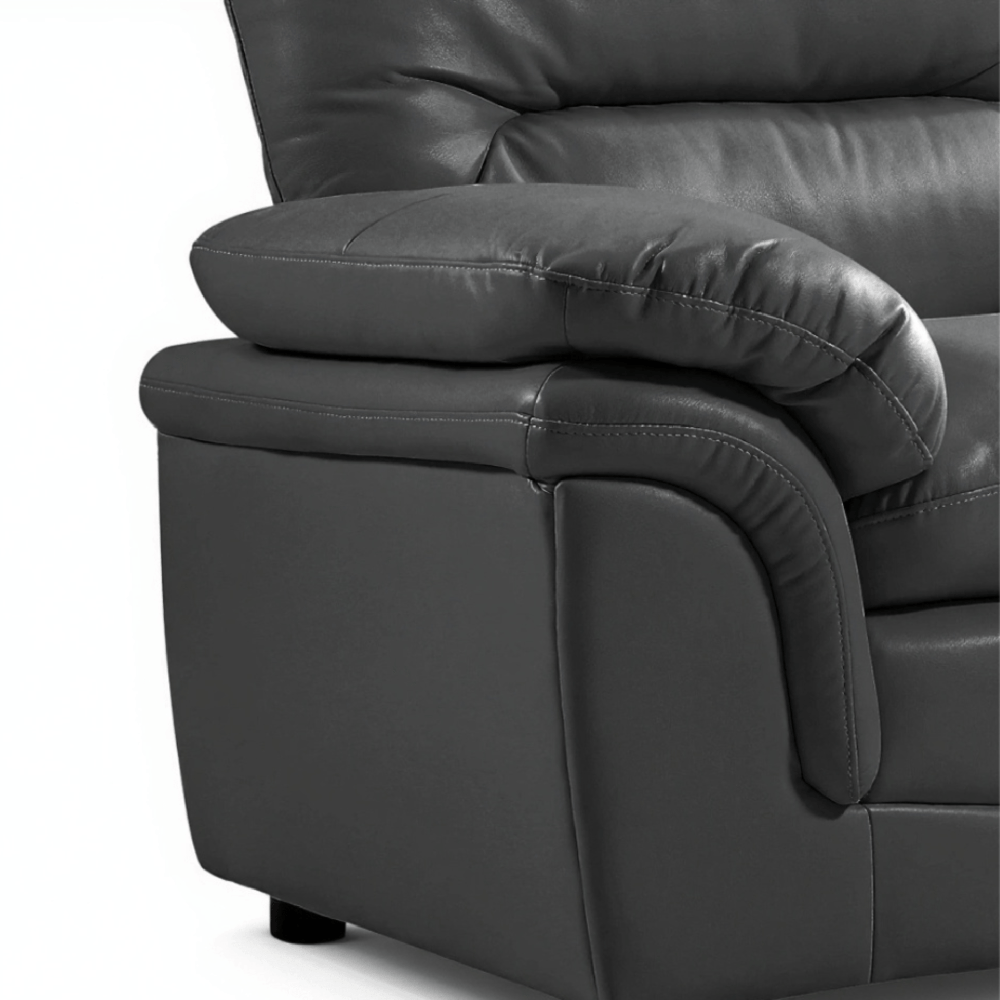 Verona Grey Leather 3+2+1 Seater Sofa Set - Furniture Instore