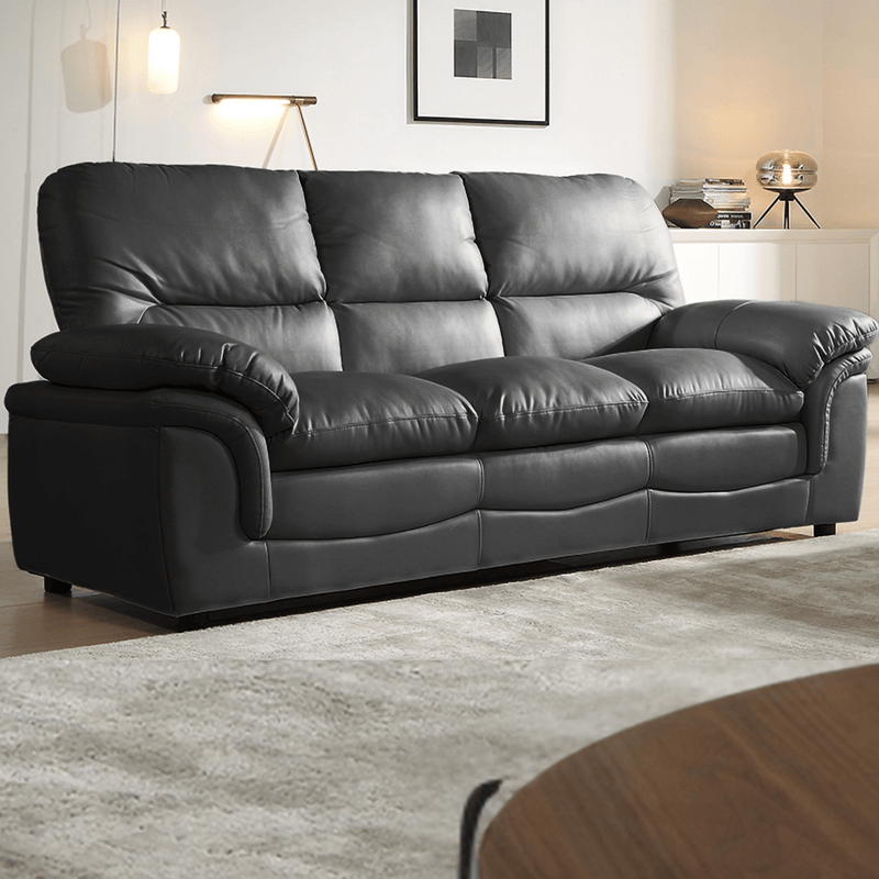Verona Grey Leather 3+2+1 Seater Sofa Set - Furniture Instore
