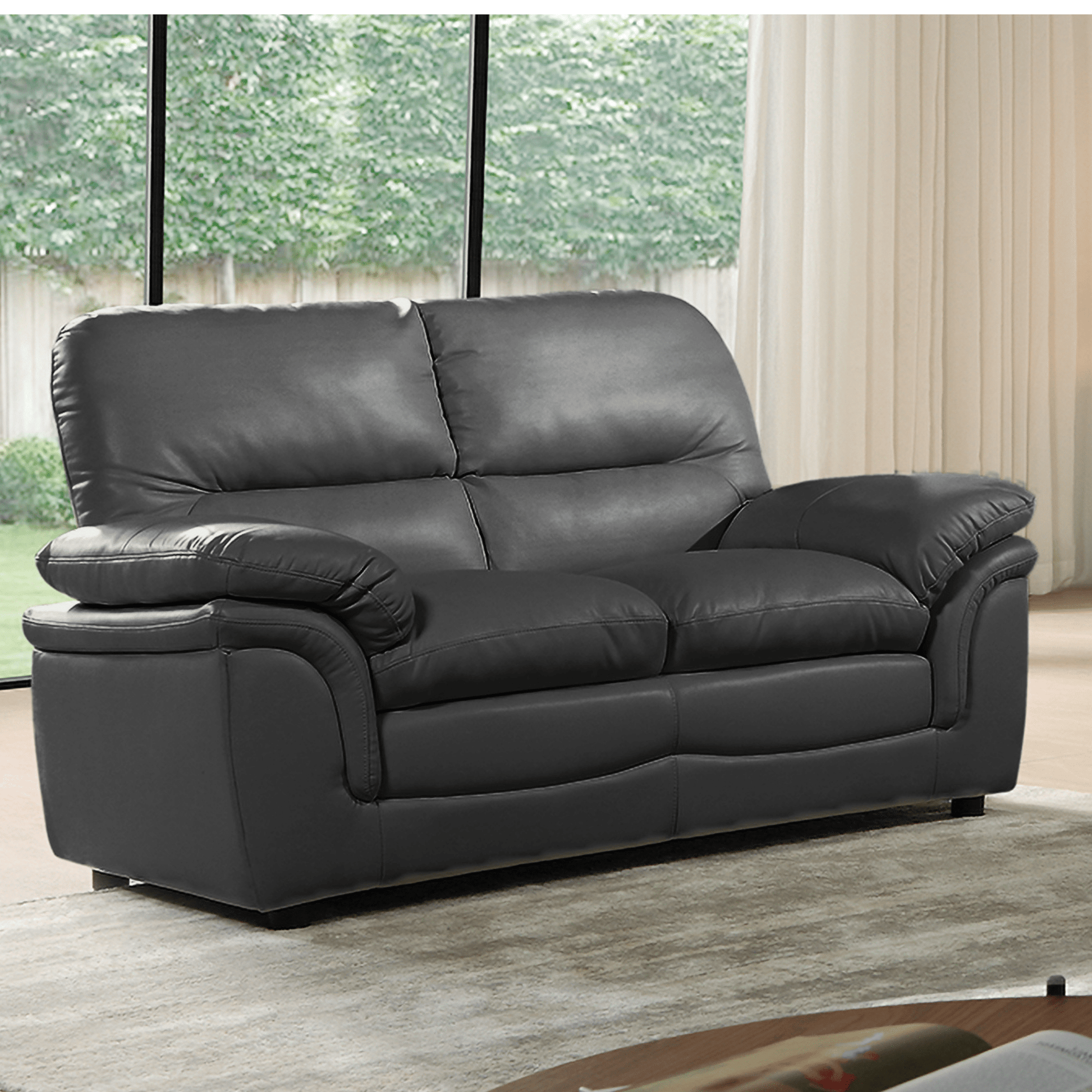 Verona Grey Leather 3+2+1 Seater Sofa Set - Furniture Instore