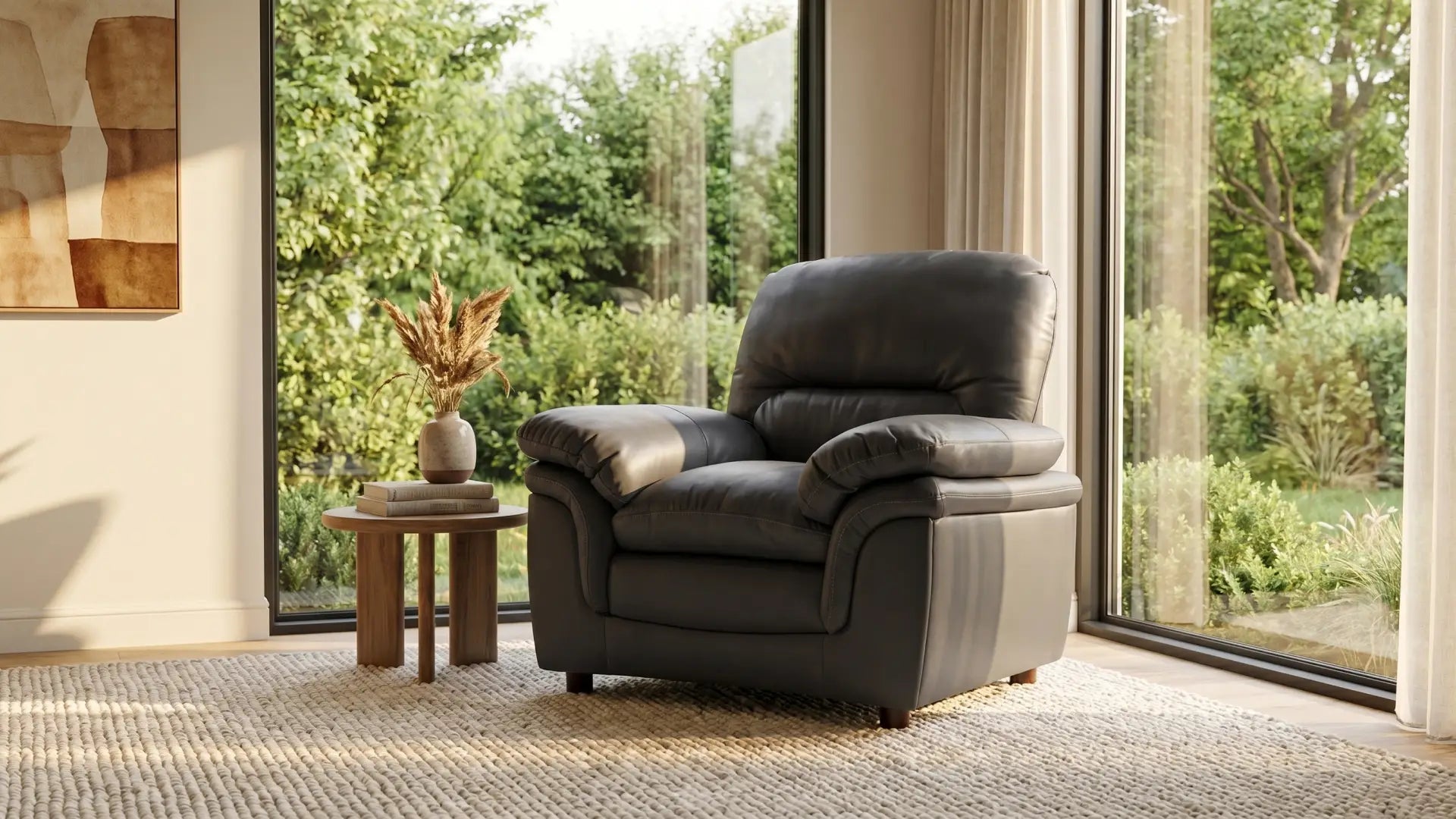 Verona Grey Leather Armchair - Furniture Instore