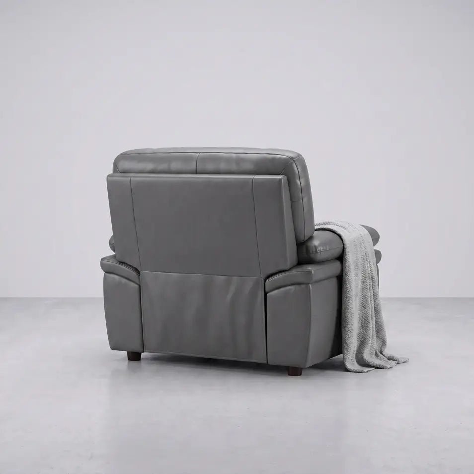 Verona Grey Leather Armchair - Furniture Instore