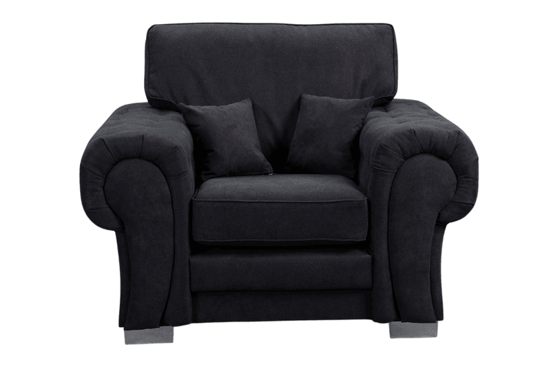 Verona High Back Black Fabric 2+1+1 Seater Sofa Set - Furniture Instore