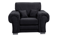 Verona High Back Black Fabric 2+1 Seater Sofa Set - Furniture Instore