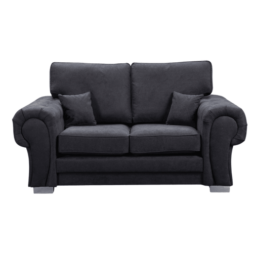 Verona High Back Black Fabric 2 Seater Sofa