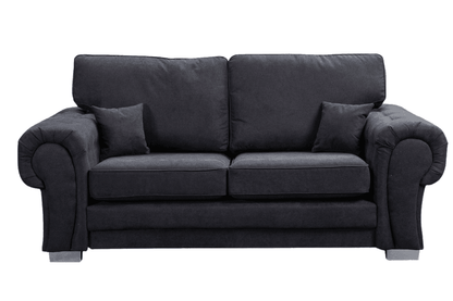 Verona High Back Black Fabric 3+1+1 Seater Sofa Set