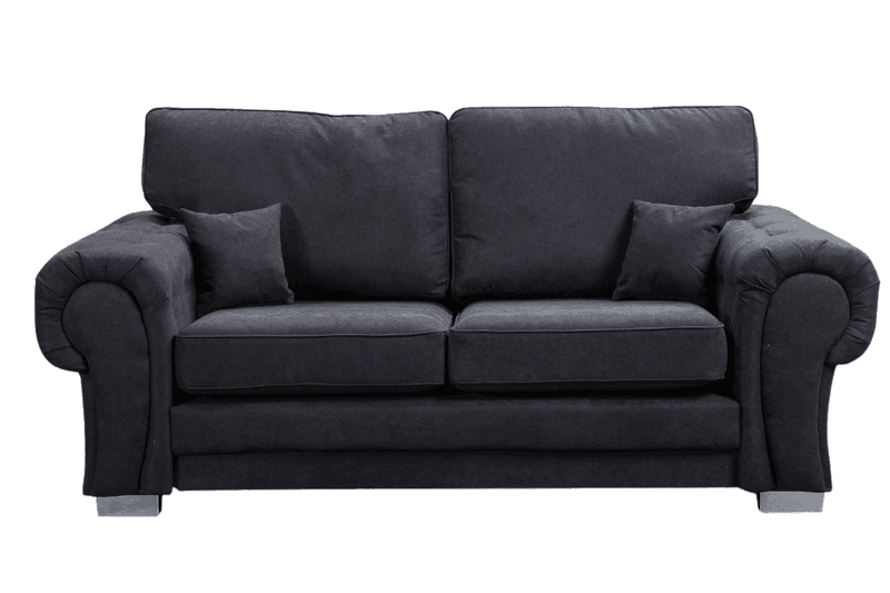 Verona High Back Black Fabric 3+1+1 Seater Sofa Set - Furniture Instore