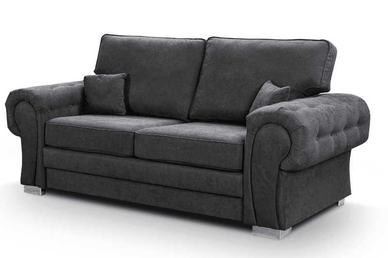 Verona High Back Black Fabric 3+1+1 Seater Sofa Set - Furniture Instore