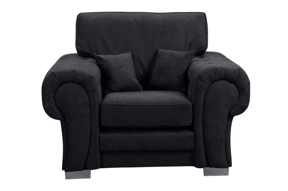 Verona High Back Black Fabric 3+1+1 Seater Sofa Set
