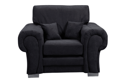 Verona High Back Black Fabric 3+1+1 Seater Sofa Set