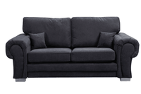 Verona High Back Black Fabric 3+1 Seater Sofa Set - Furniture Instore