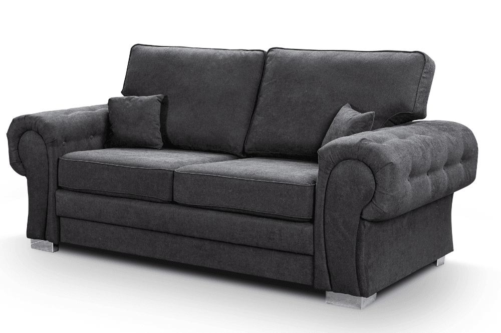 Verona High Back Black Fabric 3+1 Seater Sofa Set