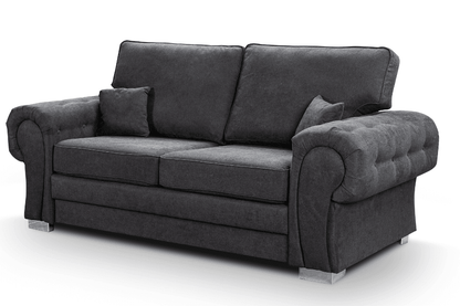 Verona High Back Black Fabric 3+1 Seater Sofa Set