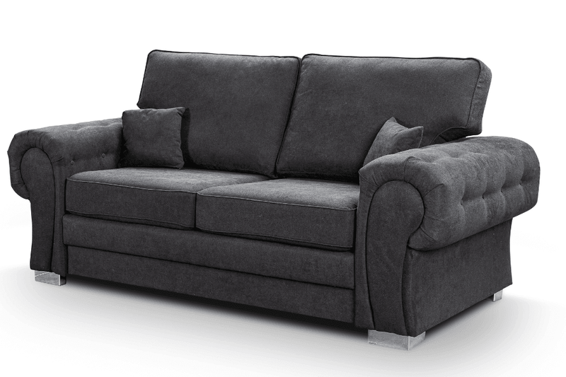 Verona High Back Black Fabric 3+1 Seater Sofa Set - Furniture Instore
