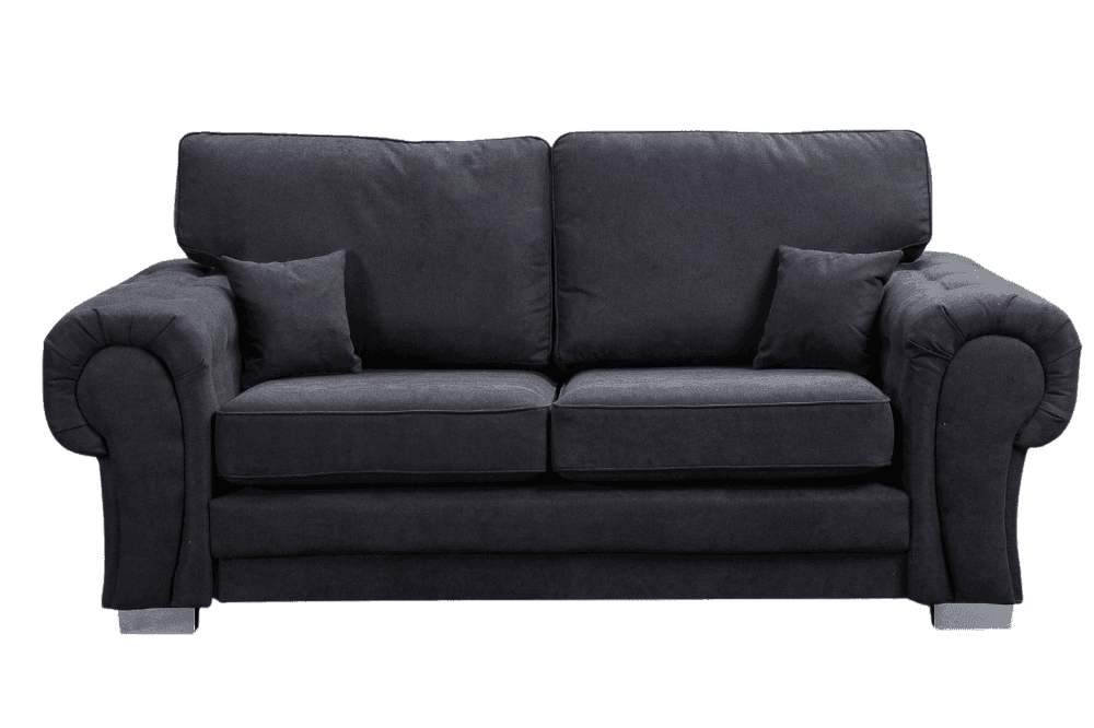 Verona High Back Black Fabric 3+2+1 Seater Sofa Set