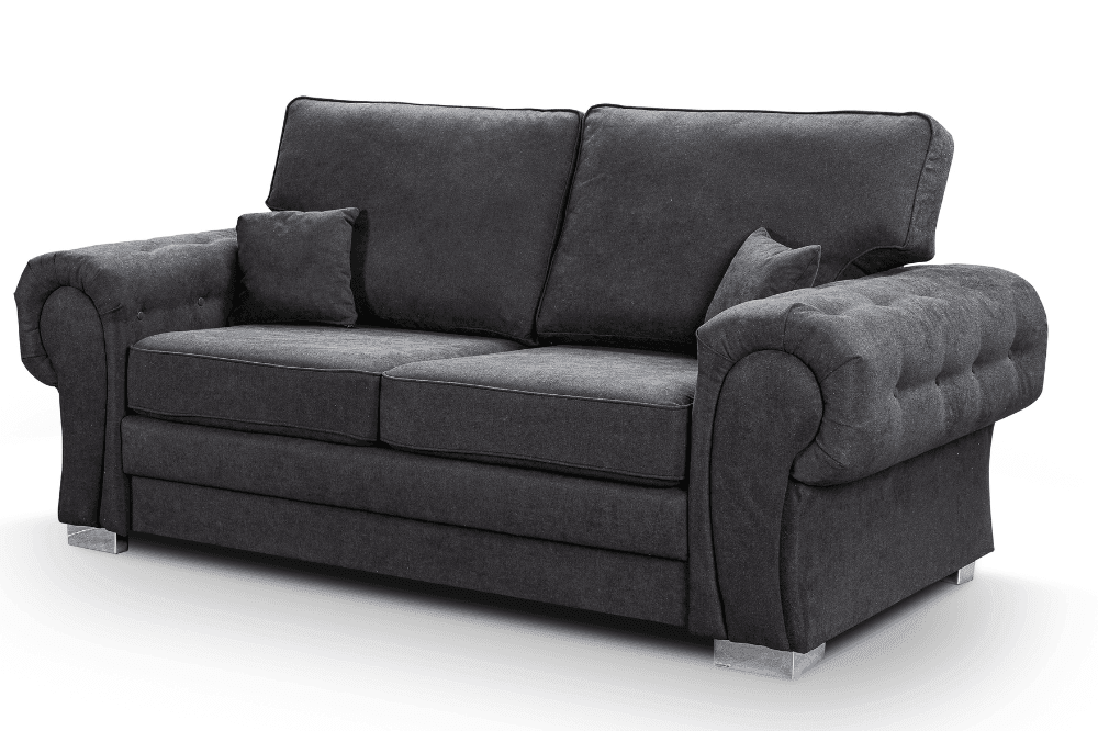 Verona High Back Black Fabric 3+2+1 Seater Sofa Set