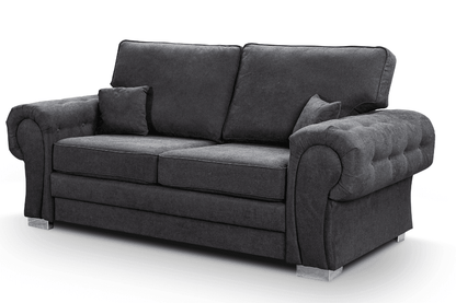 Verona High Back Black Fabric 3+2+1 Seater Sofa Set