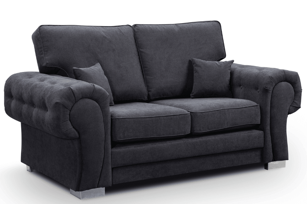 Verona High Back Black Fabric 3+2+1 Seater Sofa Set