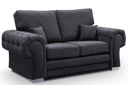 Verona High Back Black Fabric 3+2+1 Seater Sofa Set