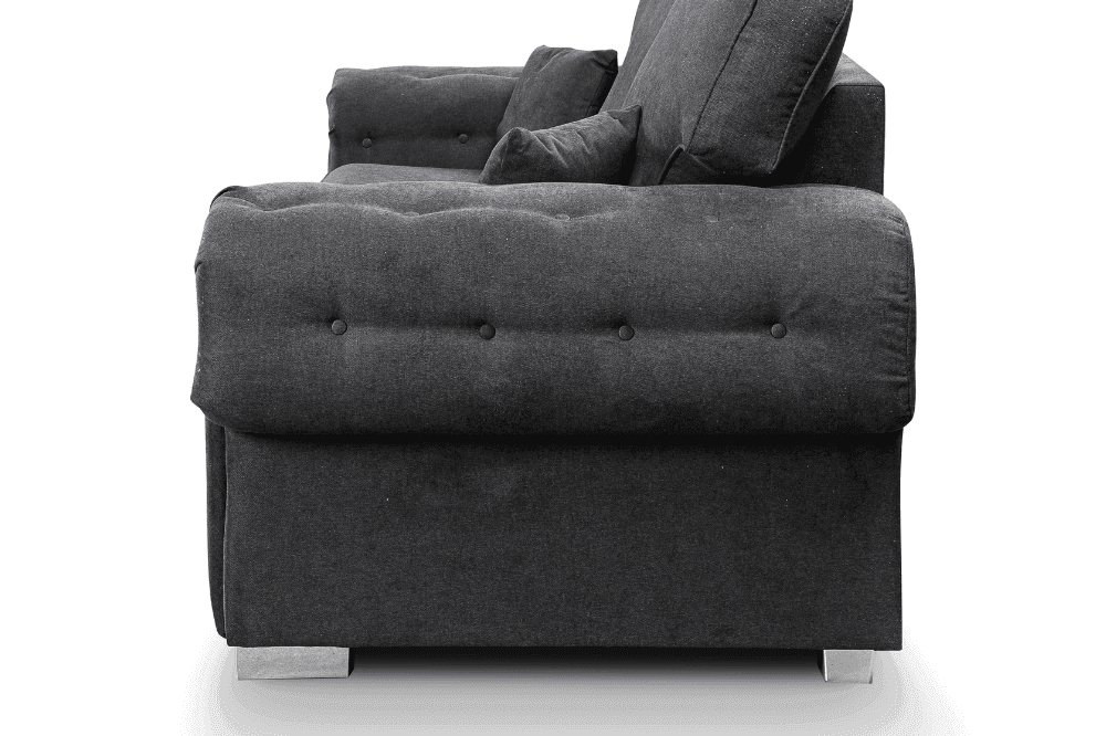 Verona High Back Black Fabric 3+2+1 Seater Sofa Set