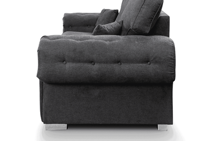 Verona High Back Black Fabric 3+2+1 Seater Sofa Set