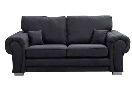 Verona High Back Black Fabric 3+2 Seater Sofa Set - Furniture Instore