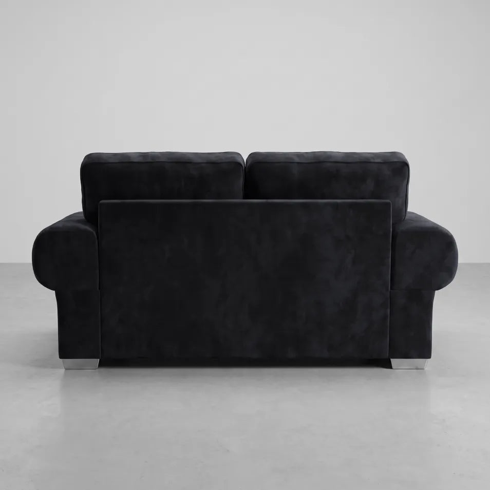Verona High Back Black Fabric 3 Seater Sofa Bed - Furniture Instore
