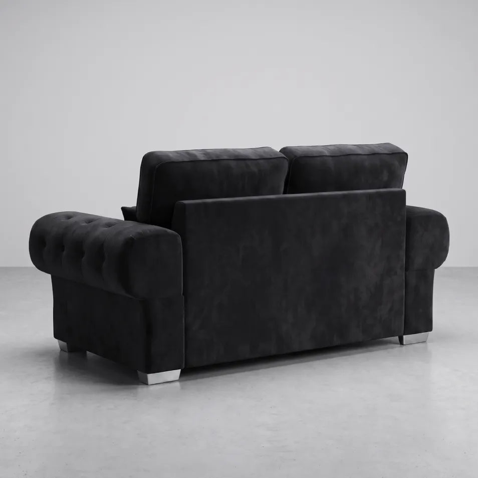 Verona High Back Black Fabric 3 Seater Sofa Bed - Furniture Instore