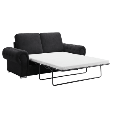 Verona High Back Black Fabric 3 Seater Sofa Bed