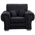 Verona High Back Black Fabric Armchair