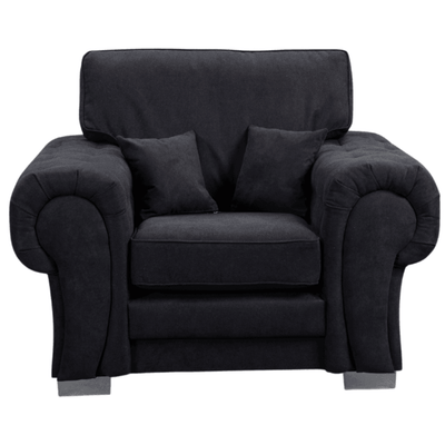 Verona High Back Black Fabric Armchair