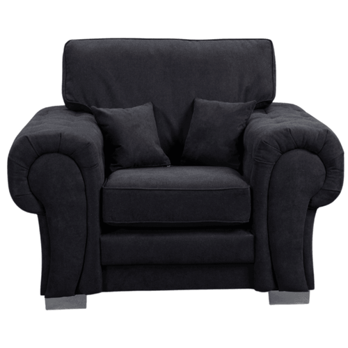 Verona High Back Black Fabric Armchair