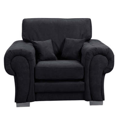 Verona High Back Black Fabric Armchair