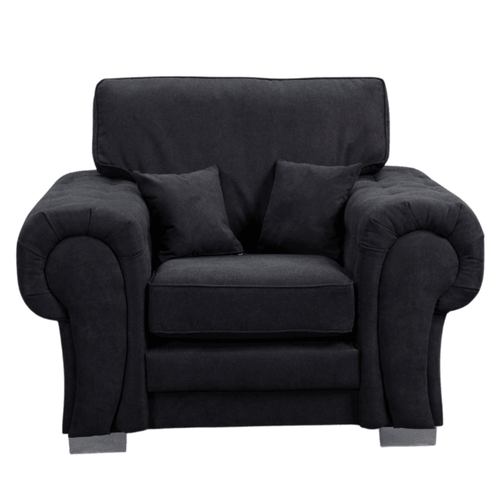 Verona High Back Black Fabric Armchair