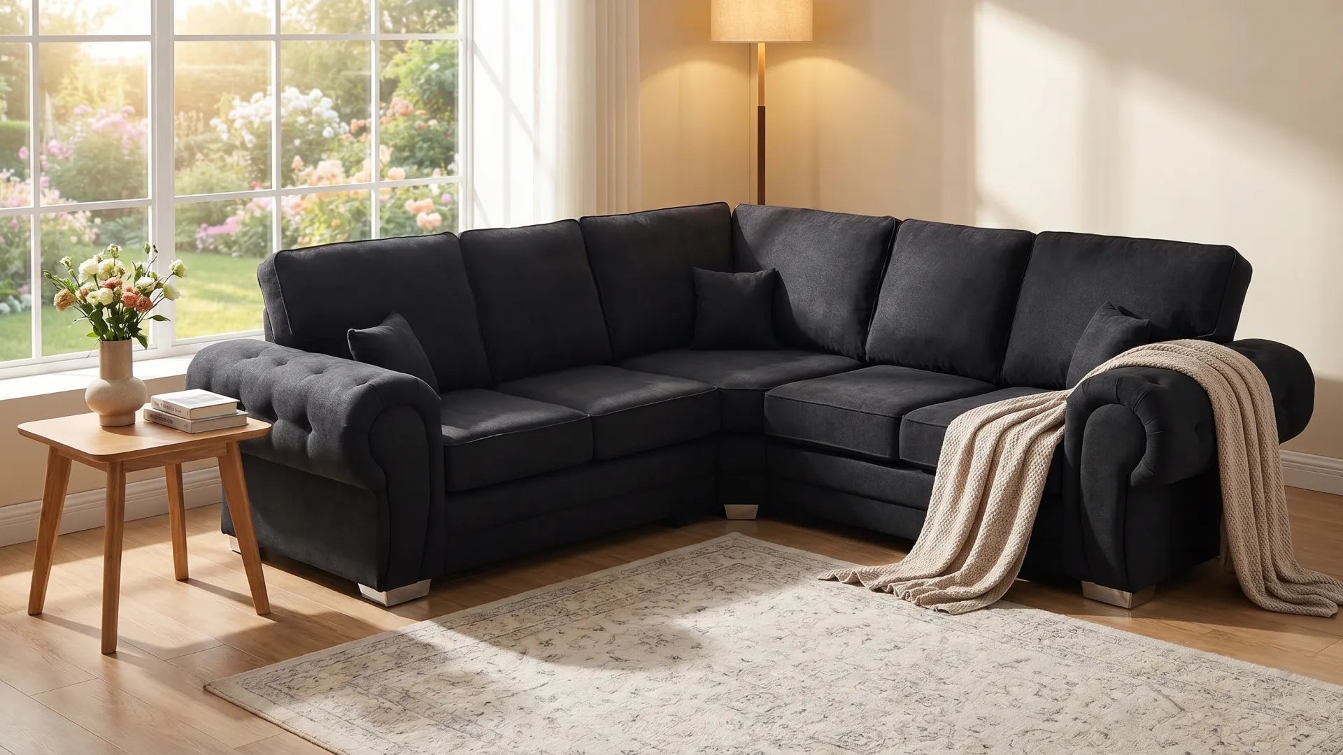 verona-high-back-black-fabric-corner-sofa